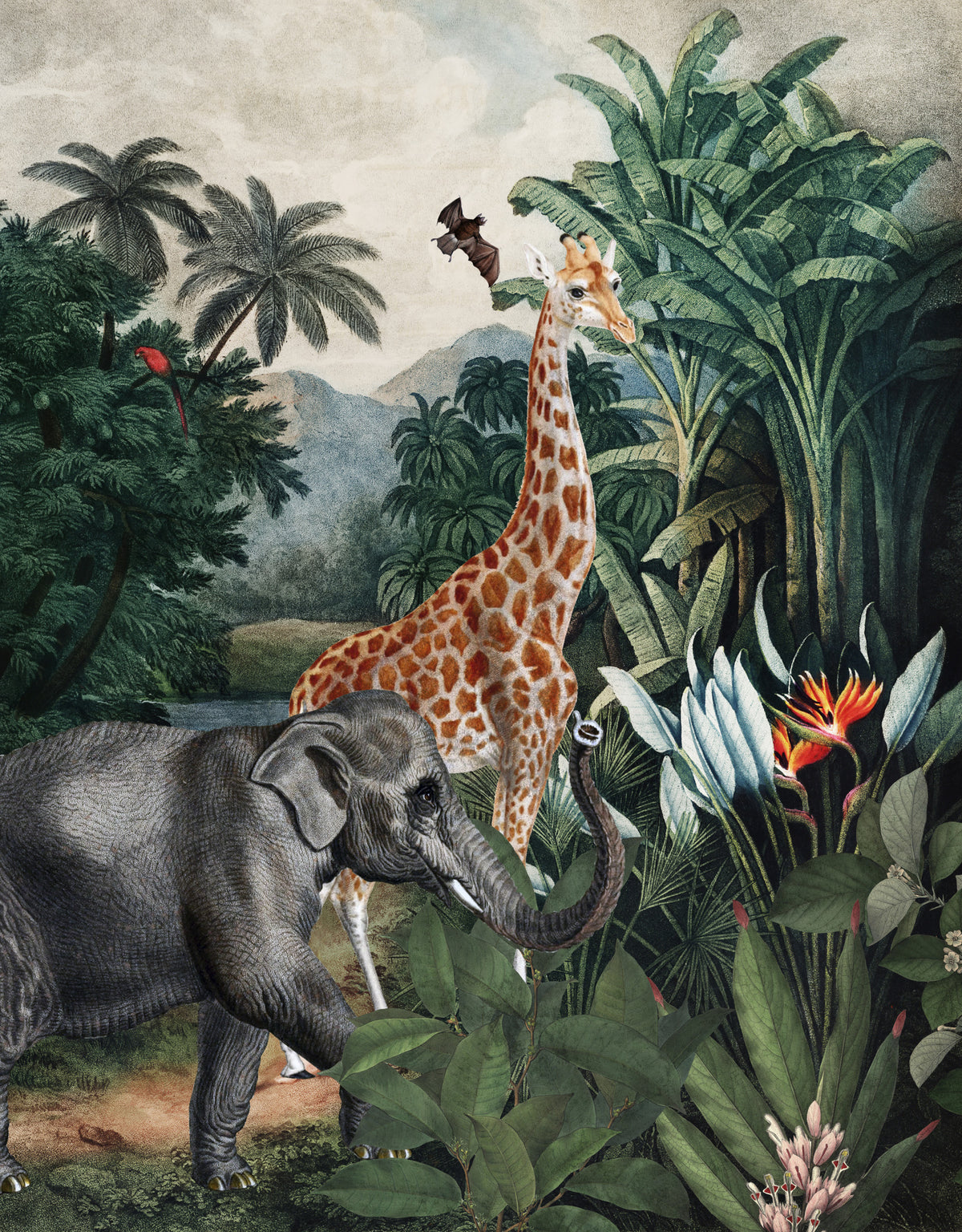 Exotic Eden Wall Mural in your room — zoomed
