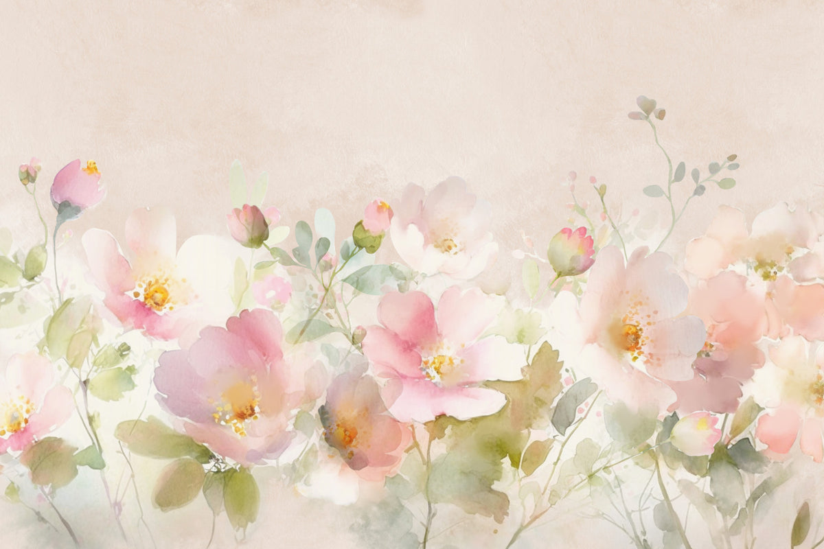 Romantic Rose Garden Wall Mural in your room — zoomed