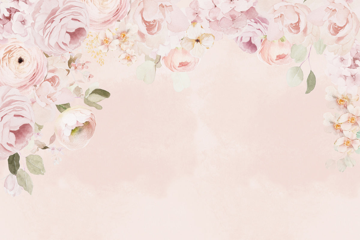 Romantic Rose Border Wall Mural in your room — zoomed