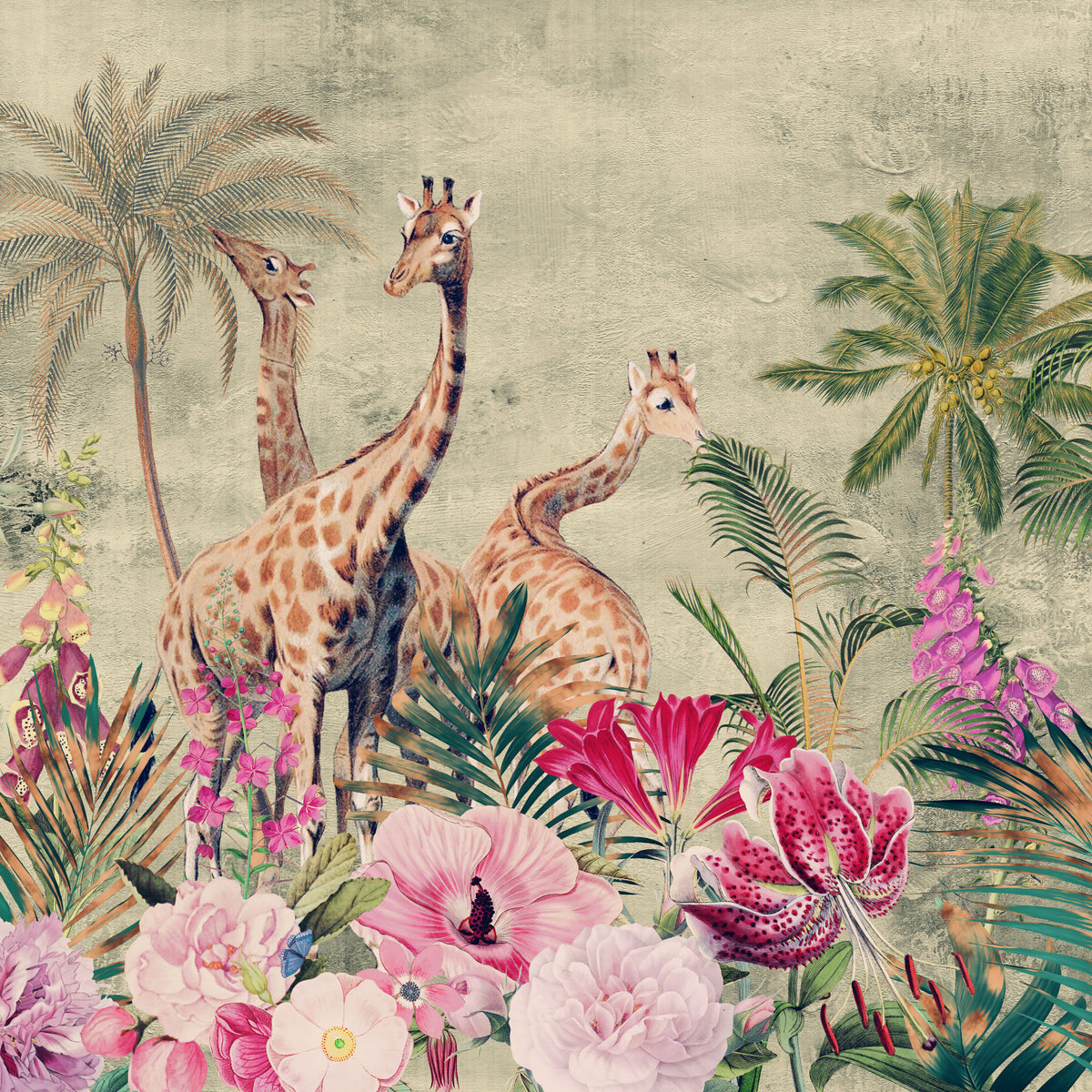 Whispers of the Savannah Wall Mural in your room — zoomed