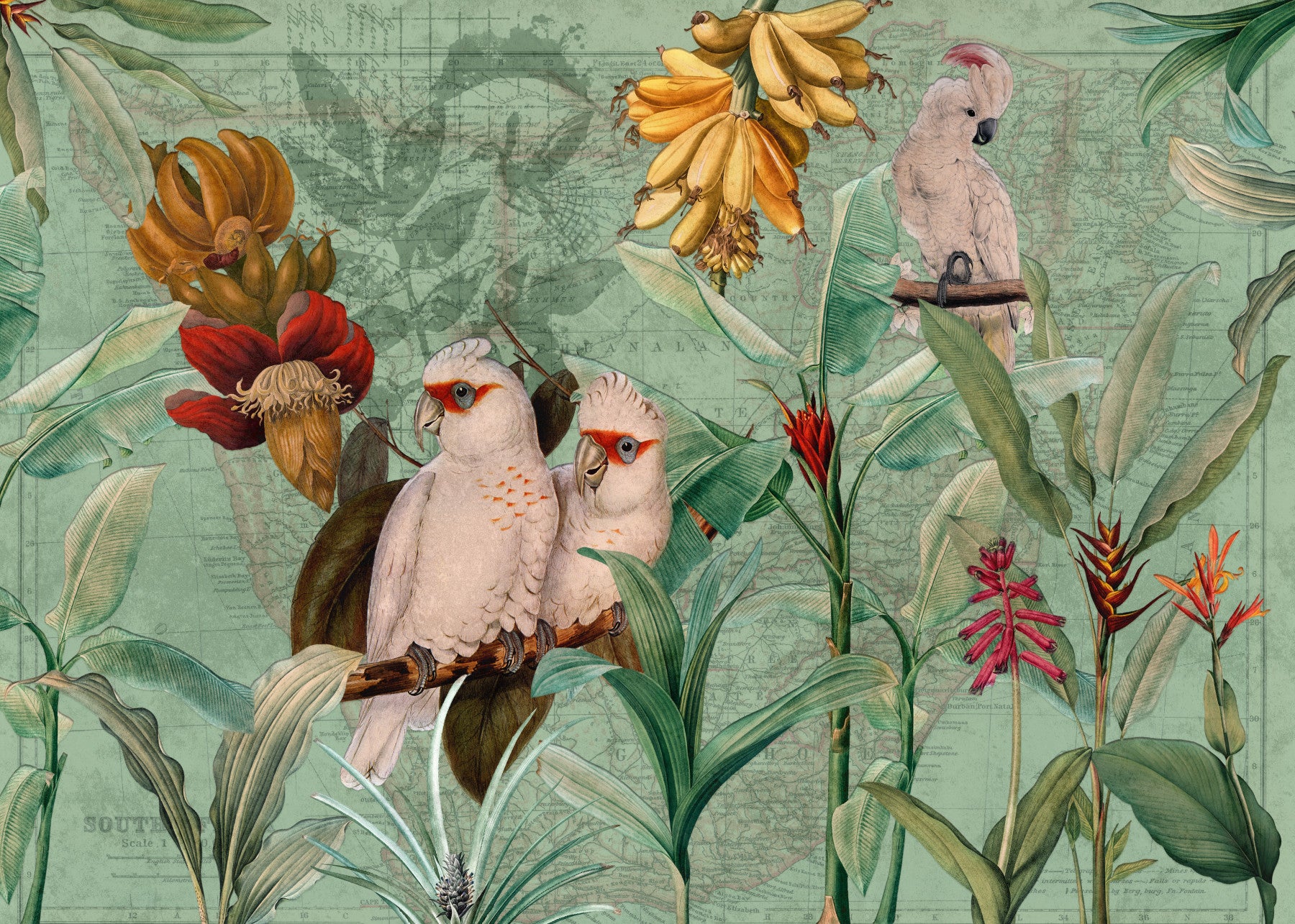 Vintage Tropical Voyage Wall Mural