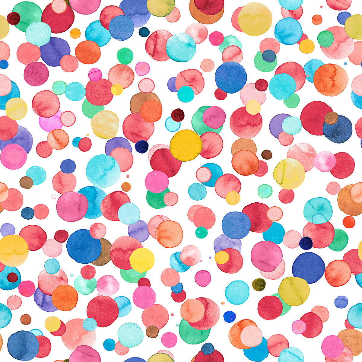 Polka Dots Watercolor Multicolor Wallpaper⁠