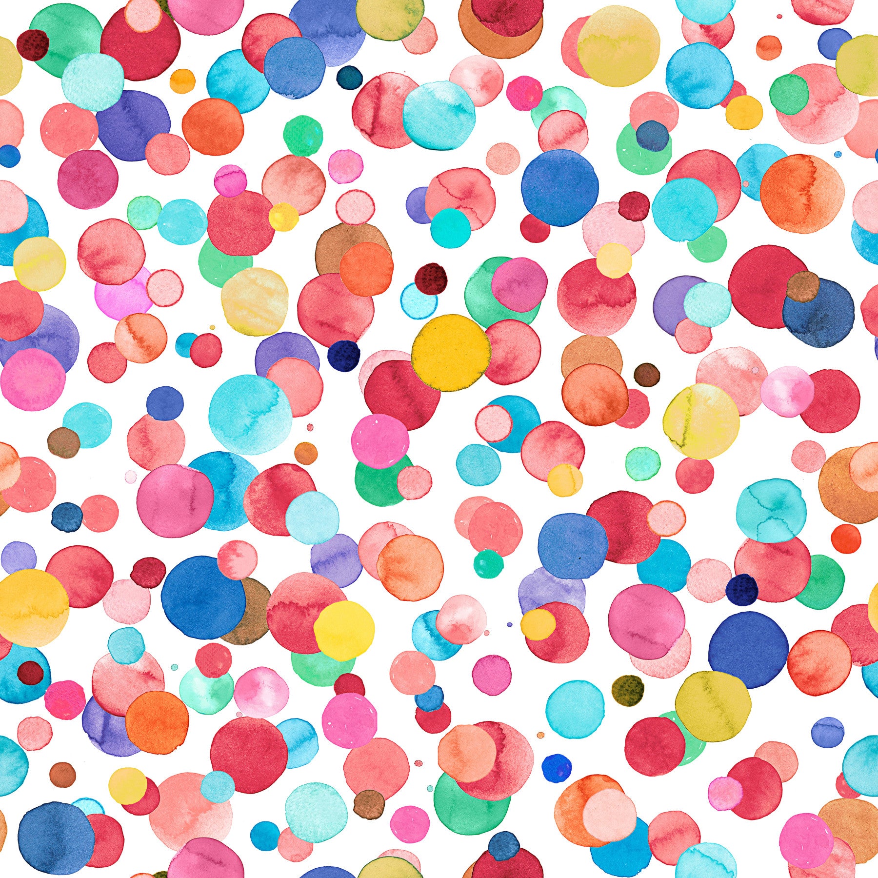 Polka Dots Watercolor Multicolor Wallpaper⁠