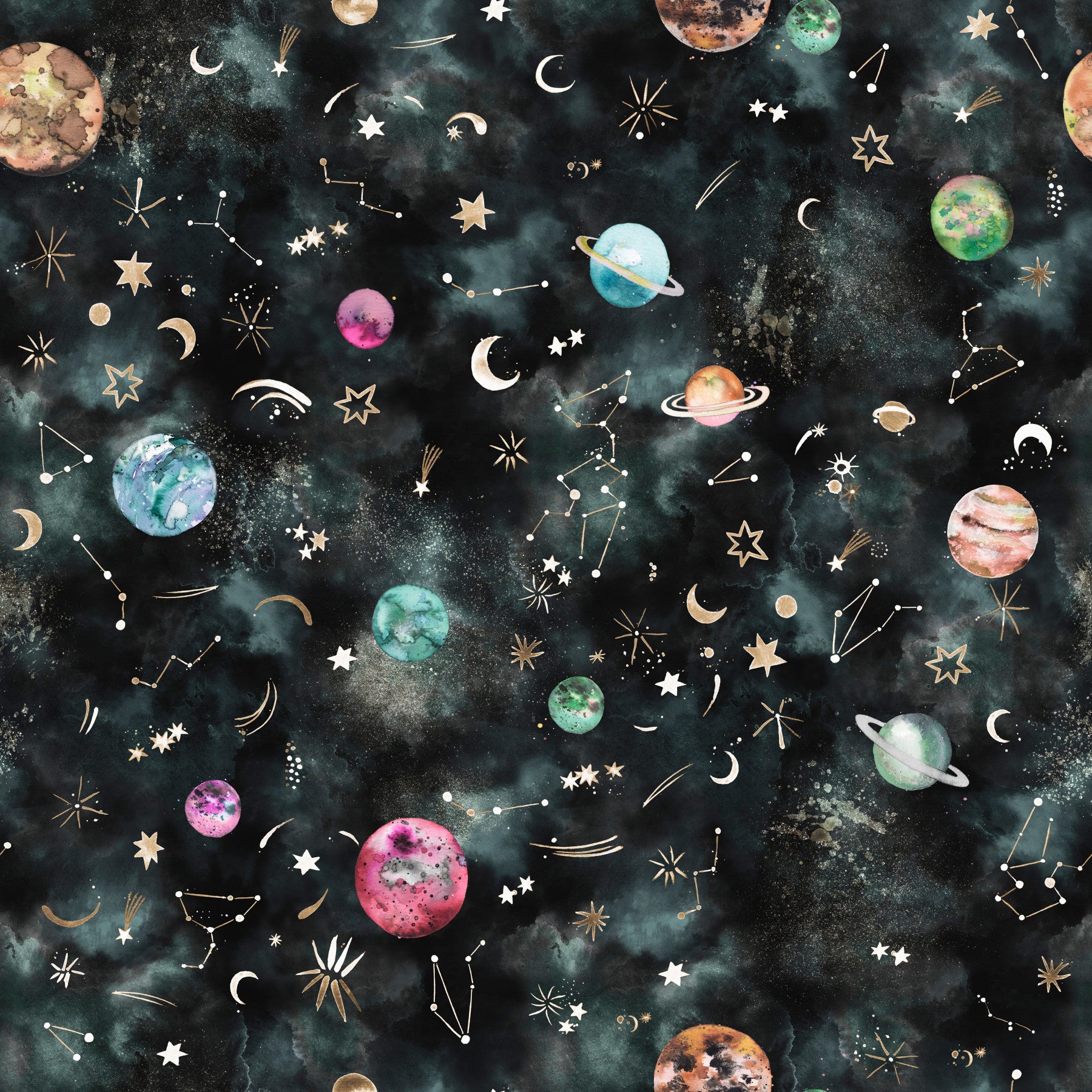 Space Galaxy Astronomy Constelations Planets Blue Wallpaper⁠