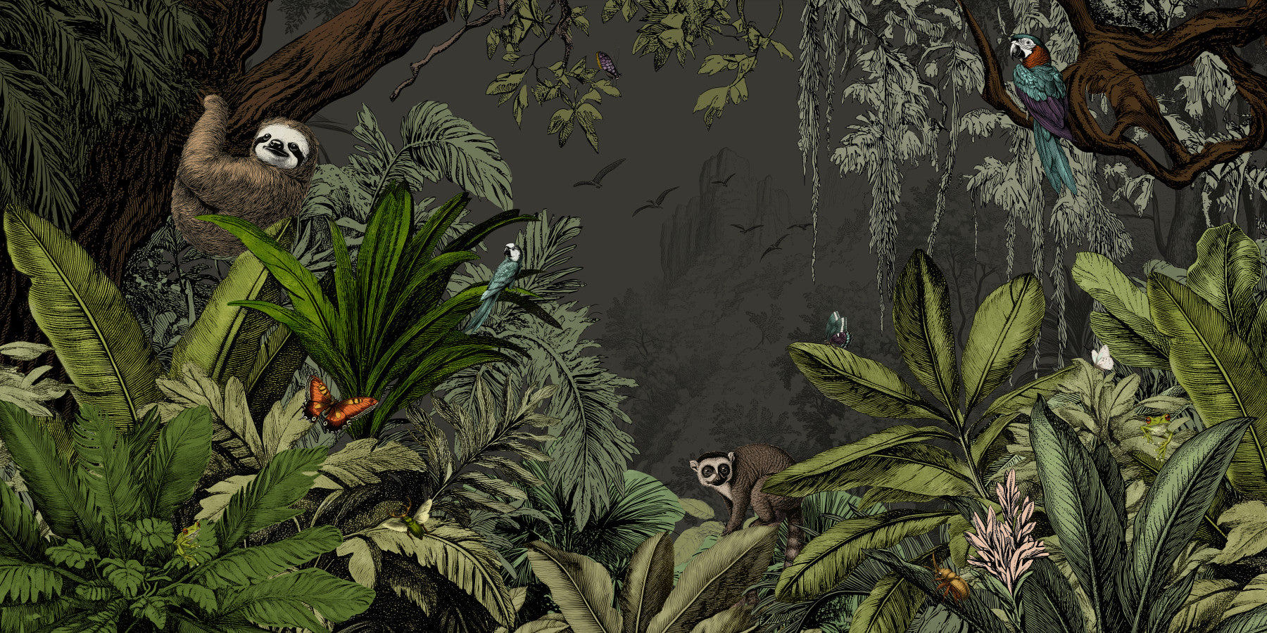 Jungle Vista - Night Wall Mural