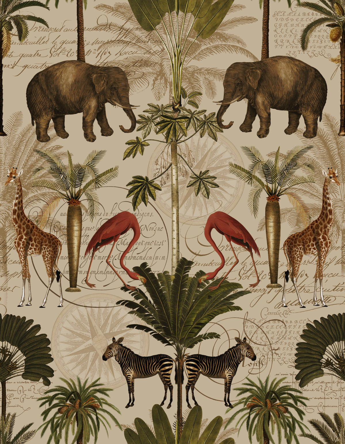 Vintage Jungle Paradise Wallpaper⁠
