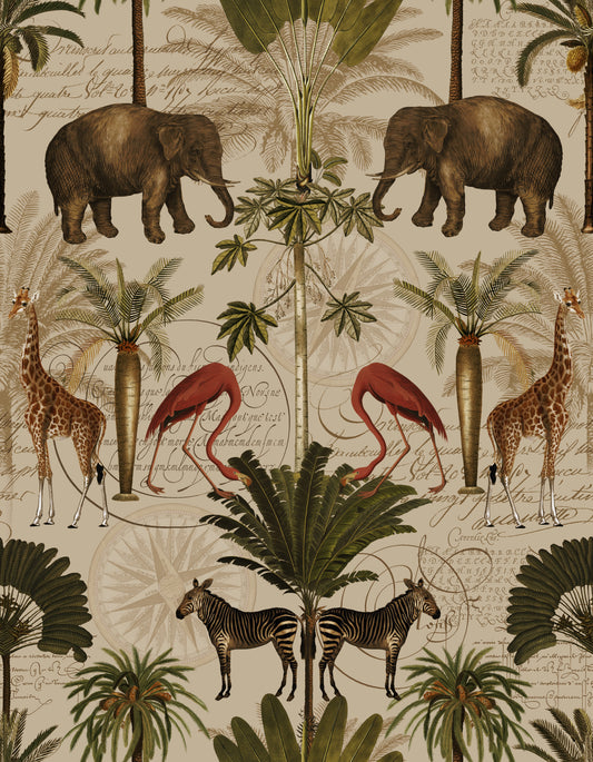 Vintage Jungle Paradise Wallpaper⁠