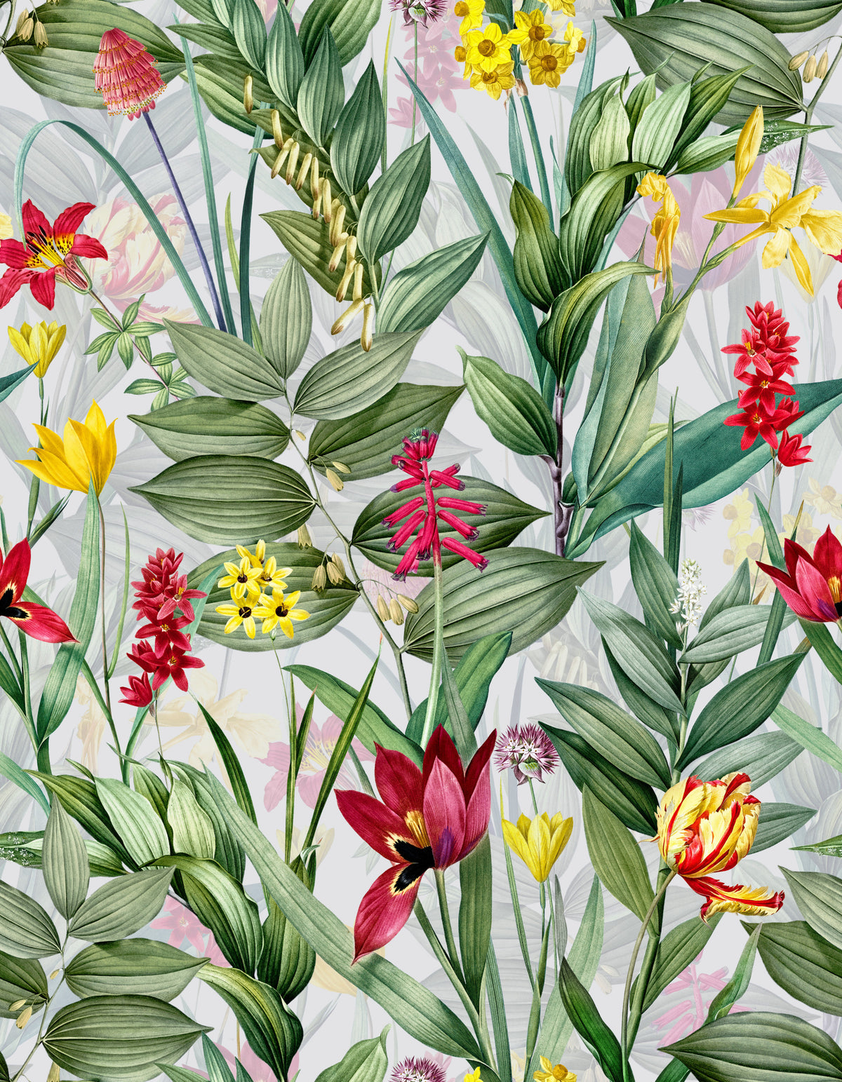 Vibrant Garden Bloom Wallpaper⁠ in your room — zoomed
