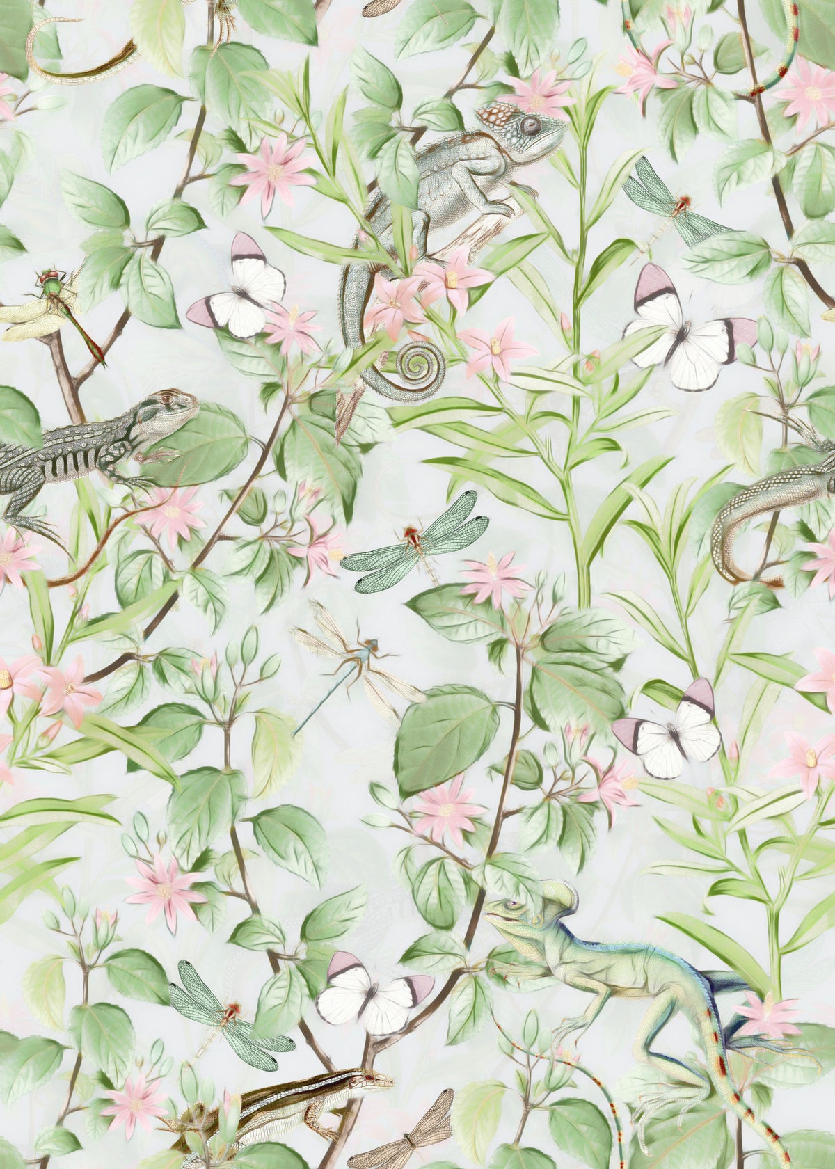 Serene Sanctuary: Botanical Dreamscape Wallpaper⁠
