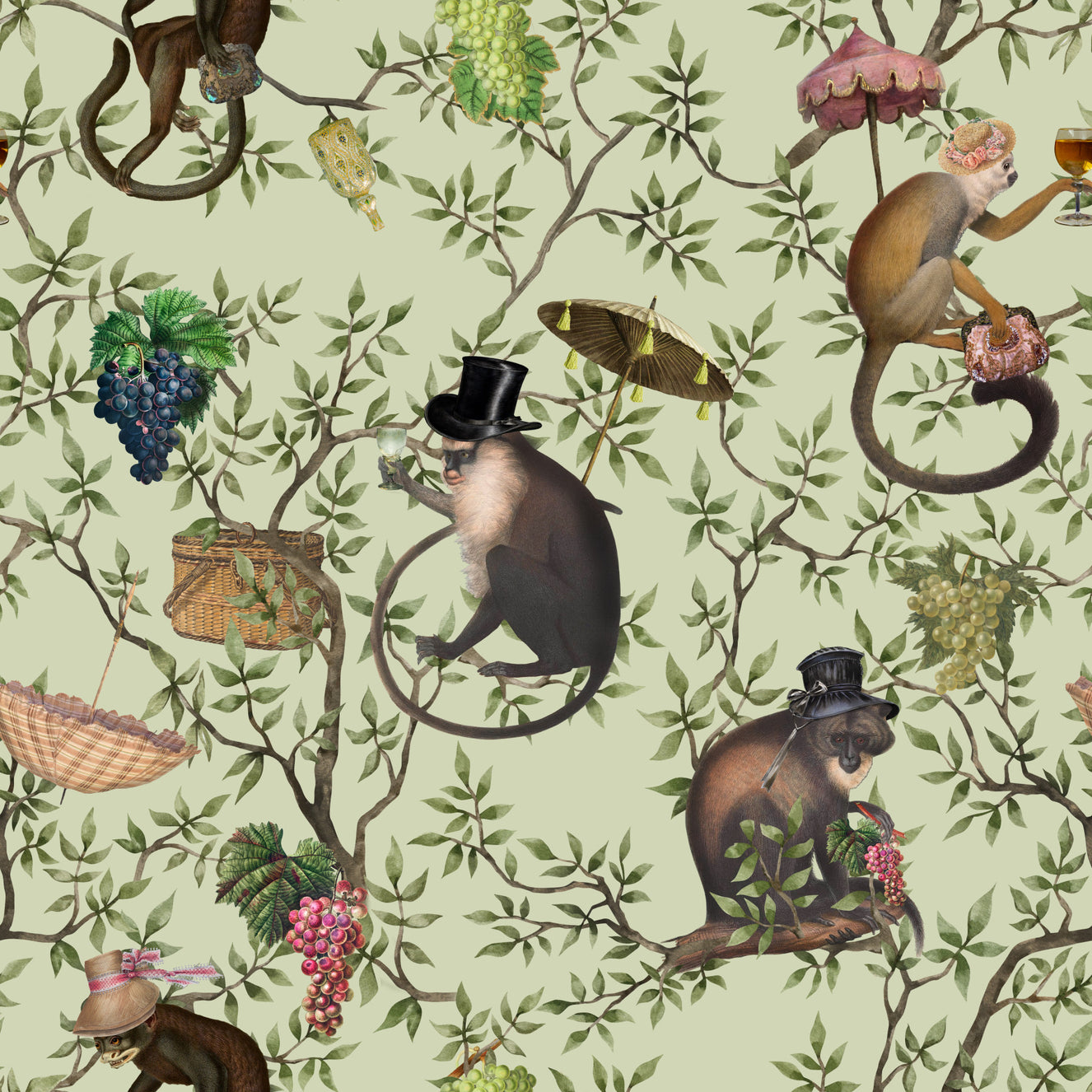 A Primate's Afternoon Tea Wallpaper⁠