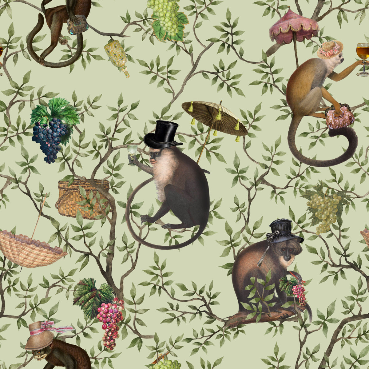 A Primate's Afternoon Tea Wallpaper⁠