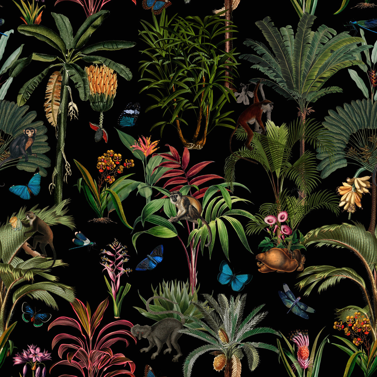 Midnight Jungle Wallpaper⁠ in your room — zoomed