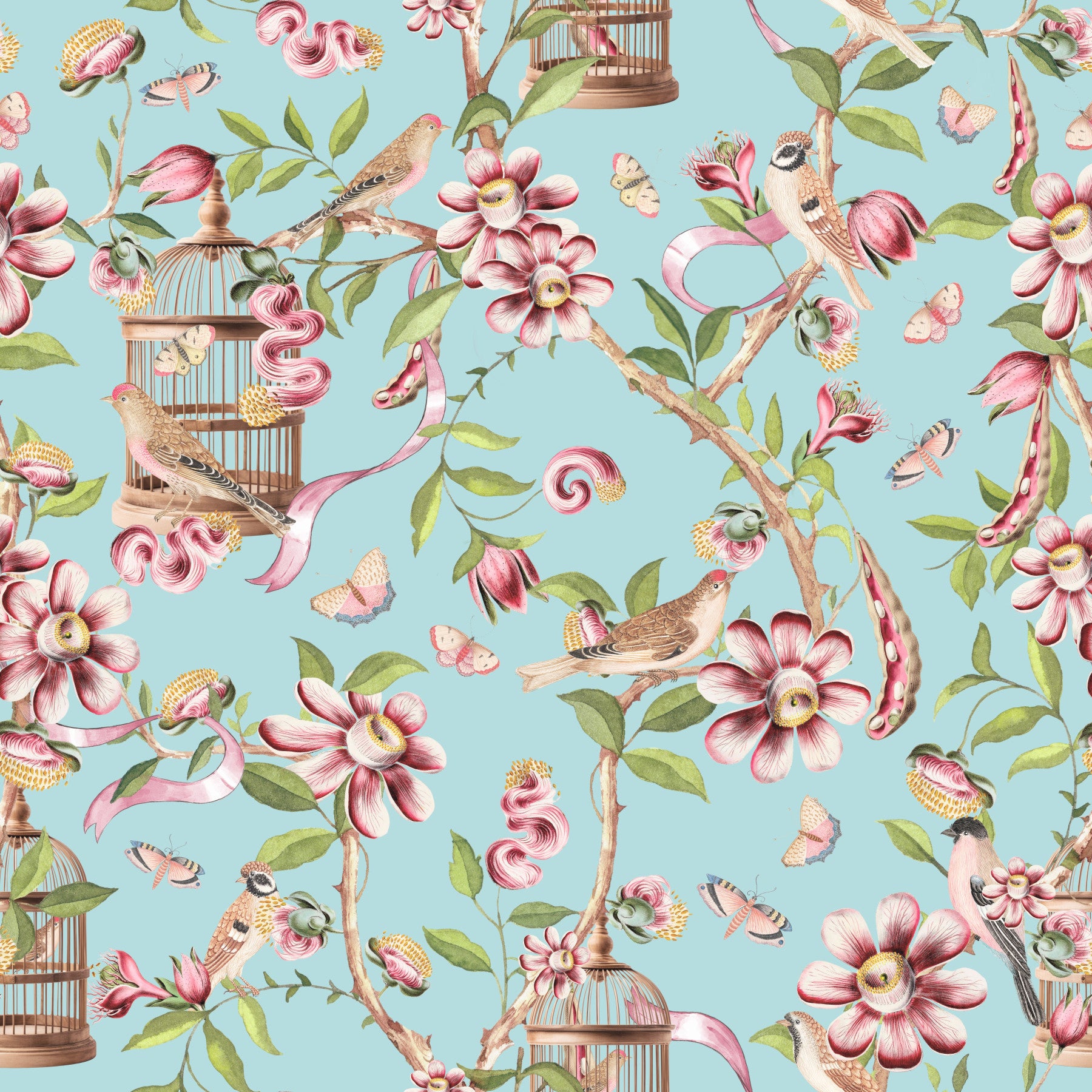 Enchanted Garden Birds Wallpaper⁠