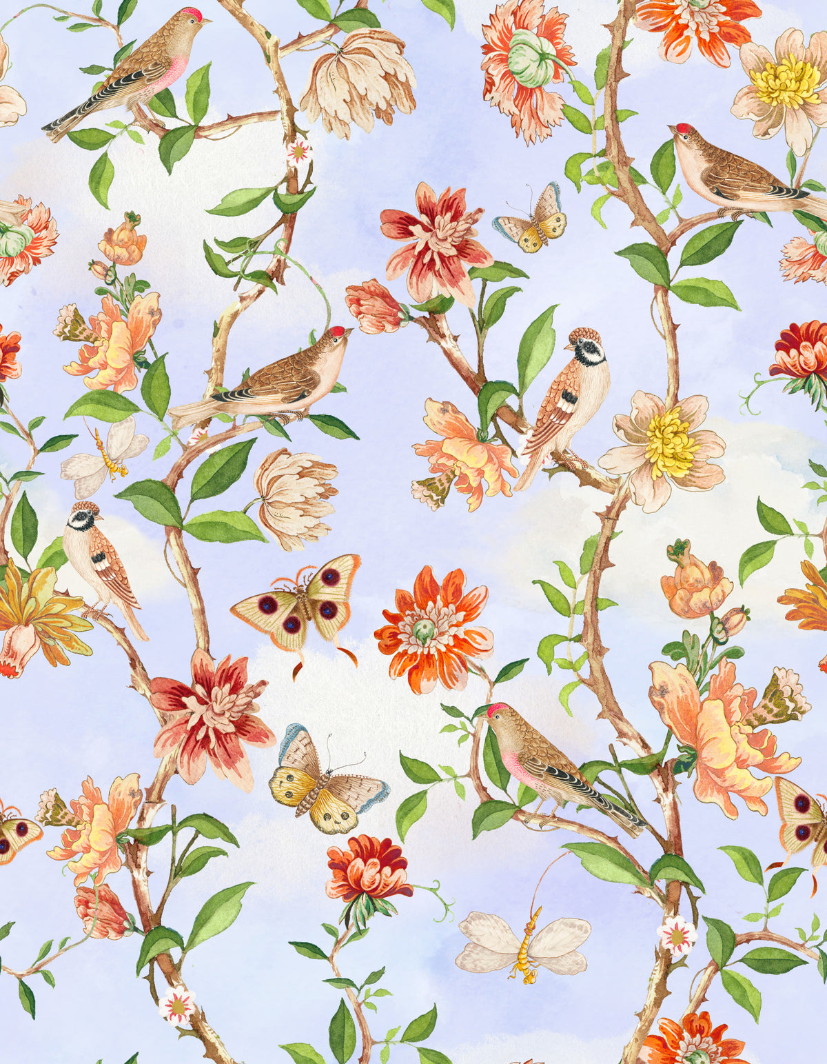 Enchanted Garden Birds 2 Wallpaper⁠ in your room — zoomed