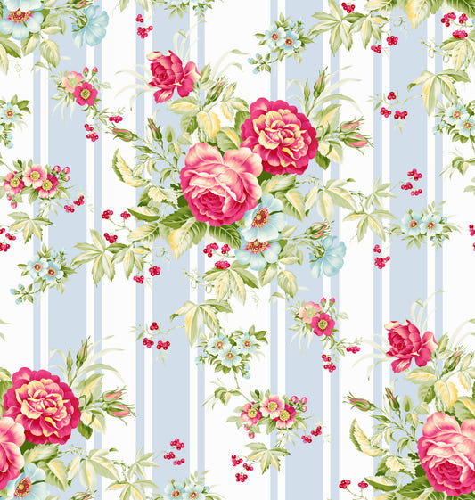 Striped Rose Garden Wallpaper⁠