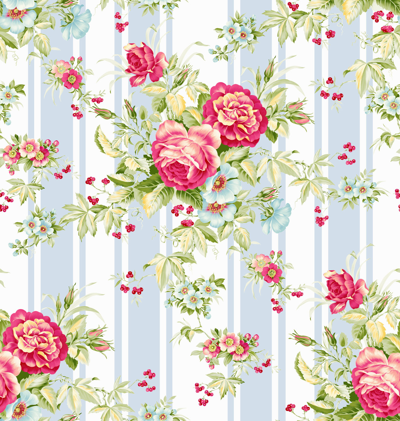 Striped Rose Garden Wallpaper⁠