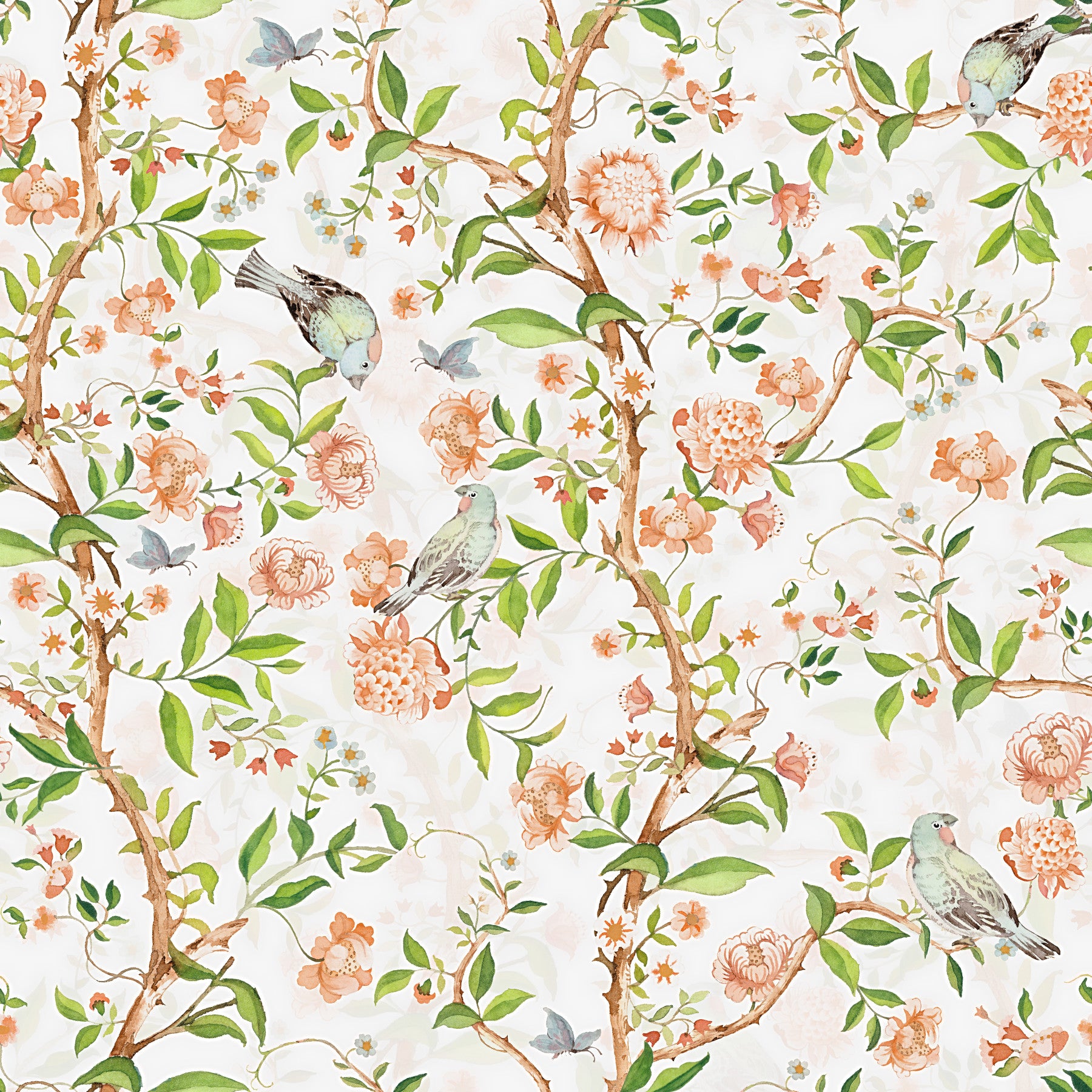 Enchanted Chinoiserie Garden  Wallpaper⁠