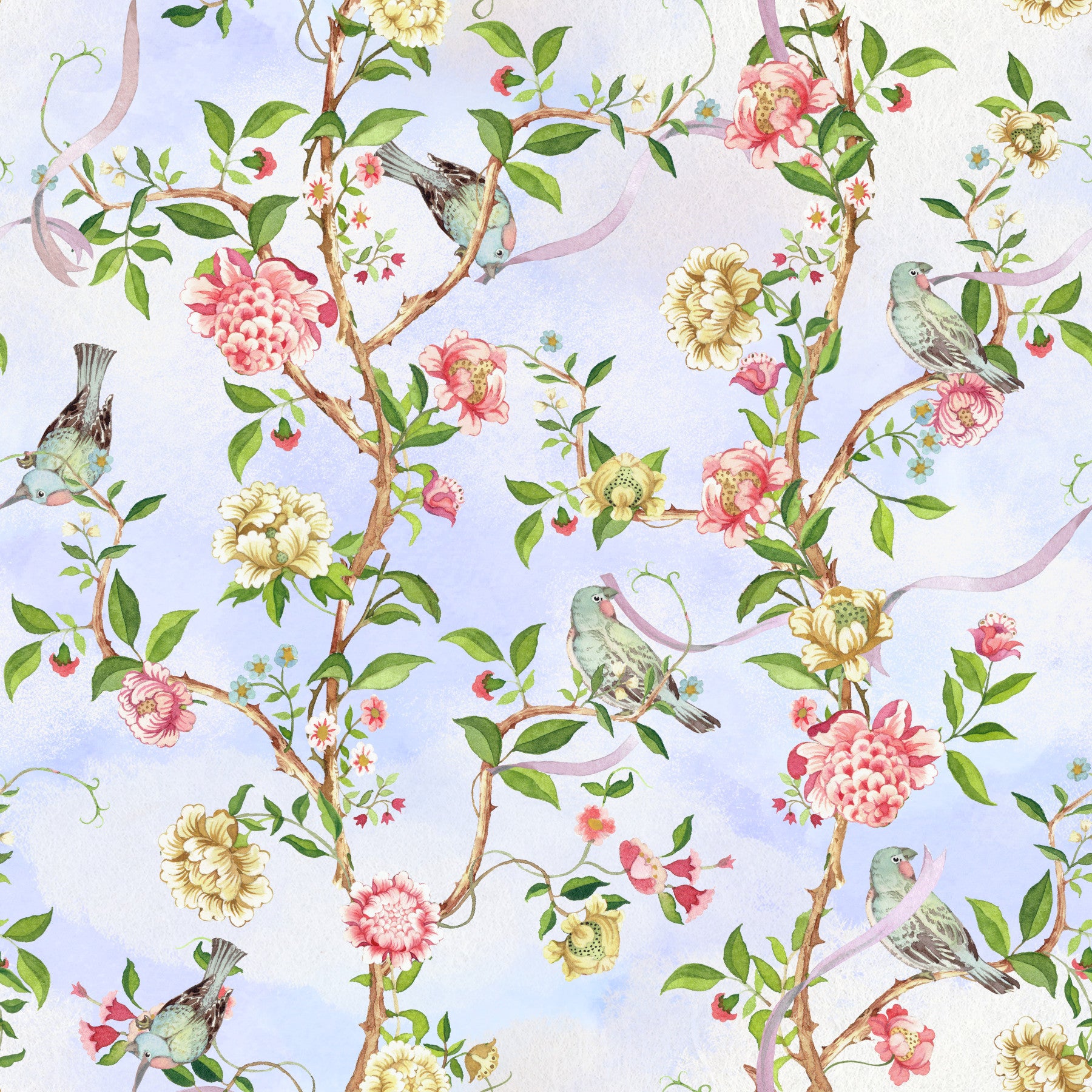 Watercolor Chinoiserie Bloom Wallpaper⁠