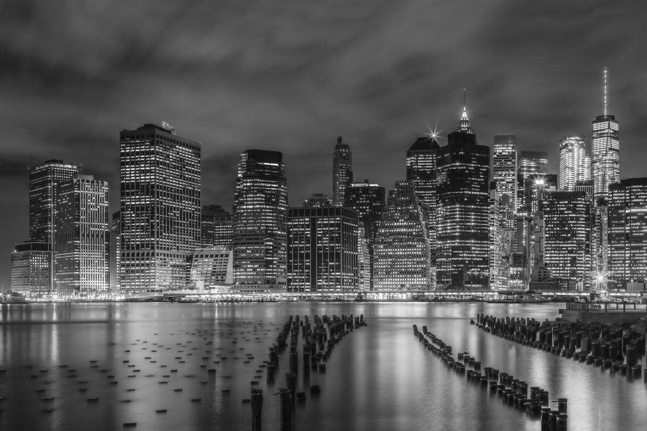NEW YORK CITY Monochrome Night Impressions  Wall Mural