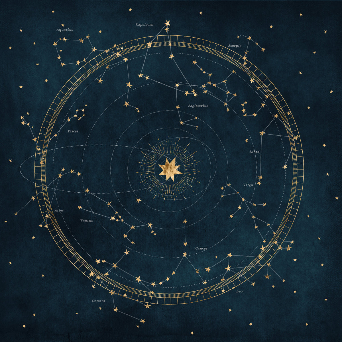 Petrol Astro Wheel Wall Mural in your room — zoomed