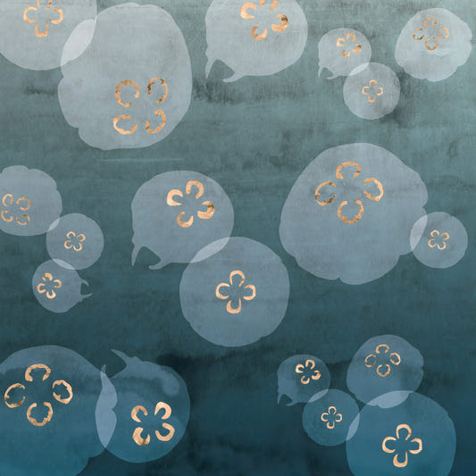 Watercolour Jellyfish - Petrol Wall Mural