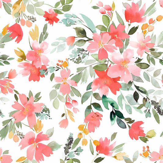 Summer Oleander Floral Coral Wallpaper⁠