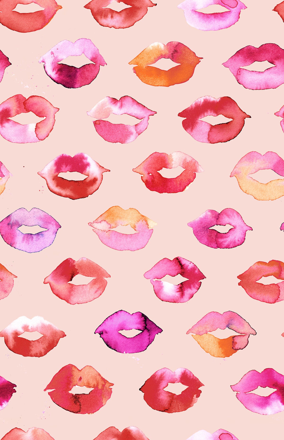 Sweet Pink Lips Kisses Love Wallpaper⁠