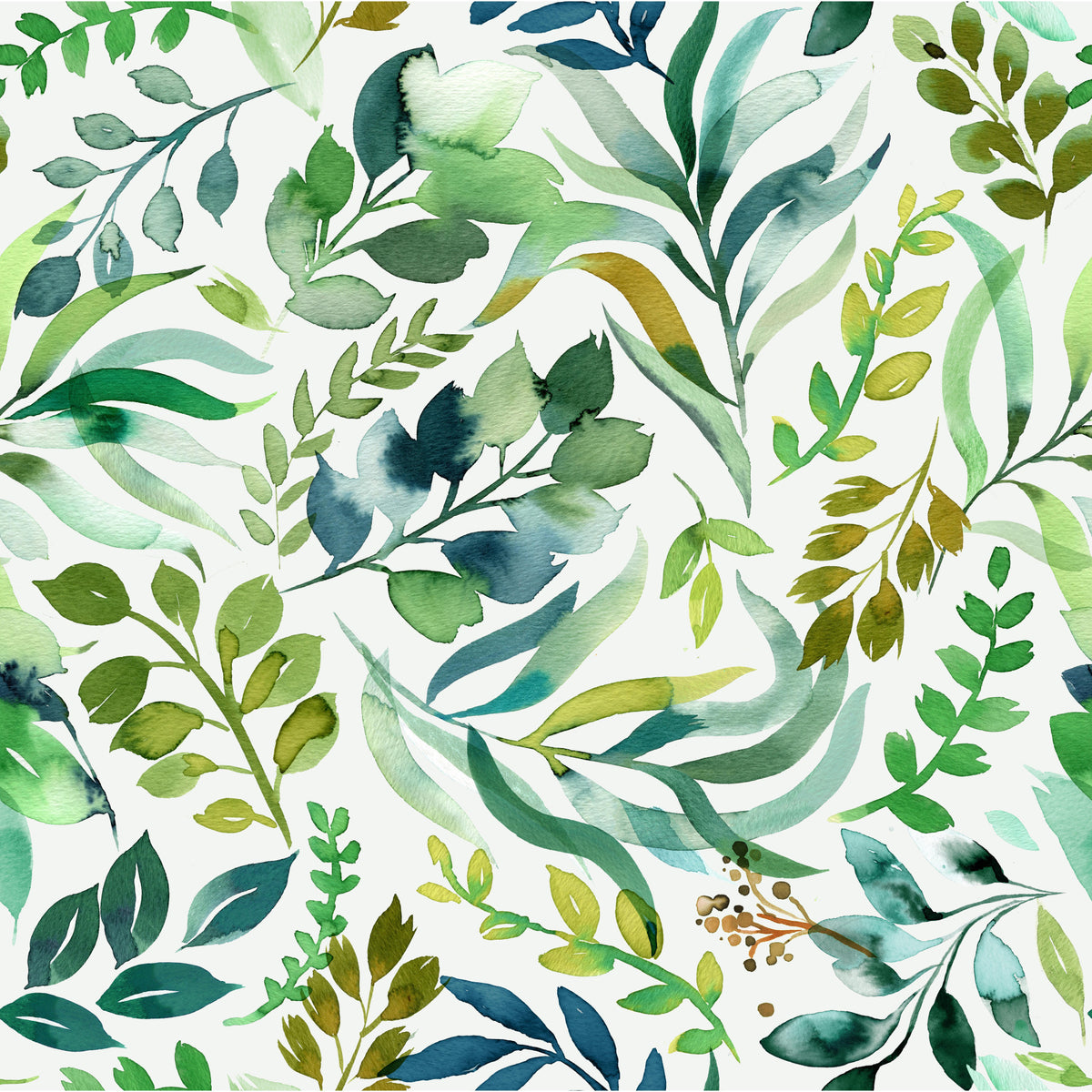 Watercolor Botanical Leaves  Wallpaper⁠