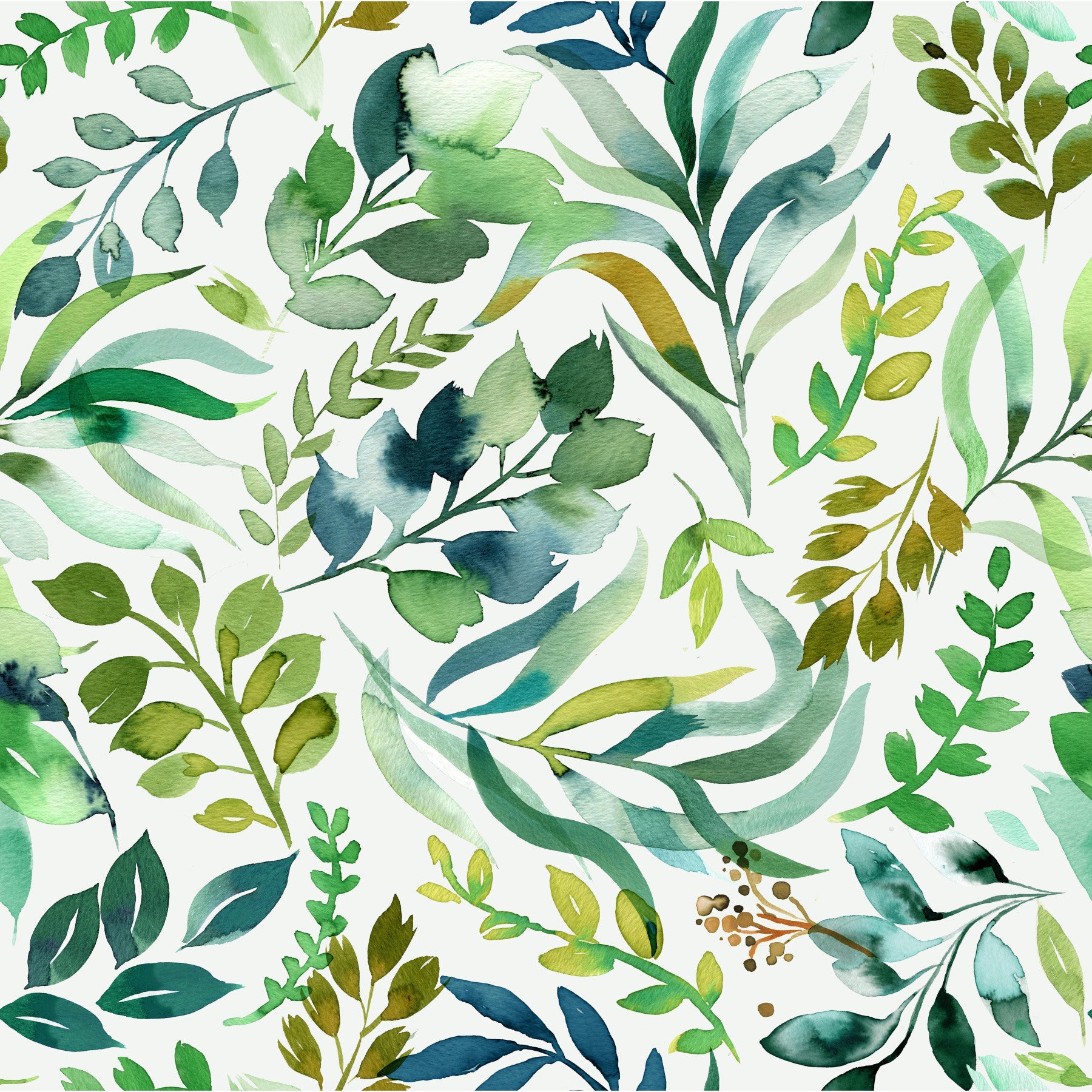 Watercolor Botanical Leaves  Wallpaper⁠