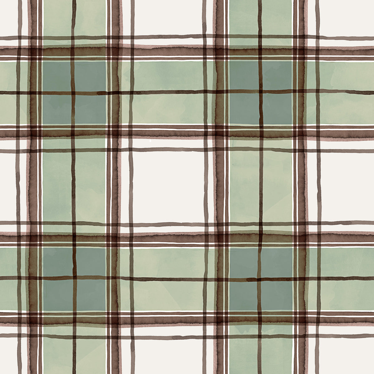 Watercolor Classic Geometric Stripes Wallpaper⁠ in your room — zoomed