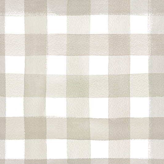 Watercolor Classic Gingham Beige Wallpaper⁠