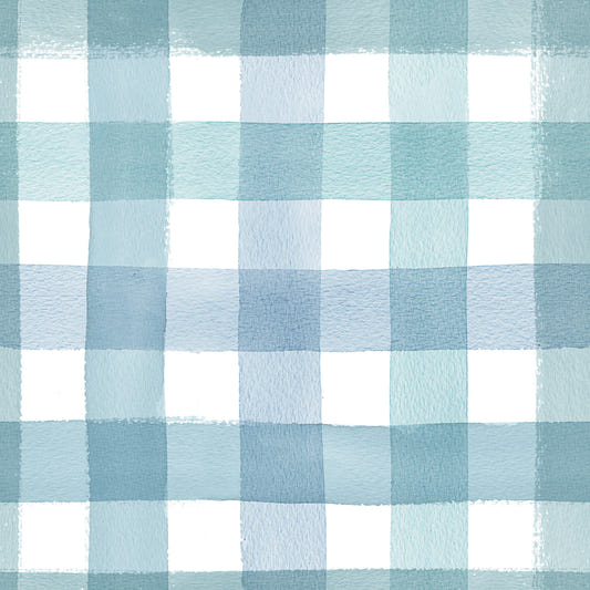 Watercolor Classic Gingham Blue Wallpaper⁠