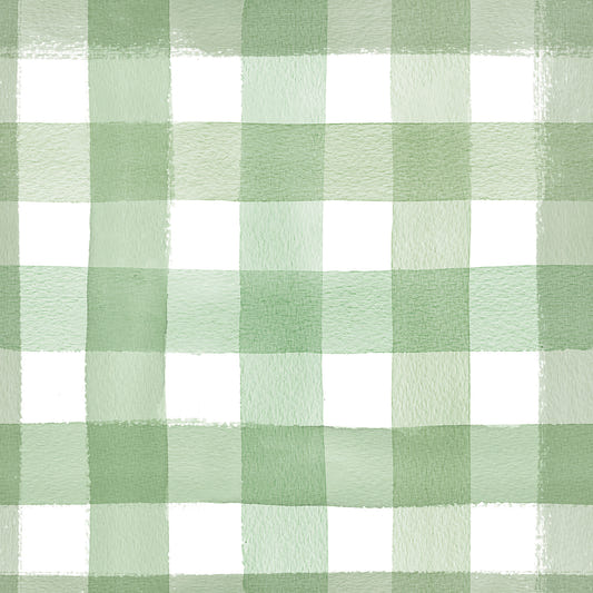 Watercolor Classic Gingham Green Wallpaper⁠