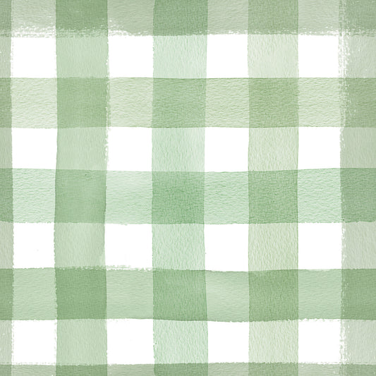 Watercolor Classic Gingham Green Wallpaper⁠