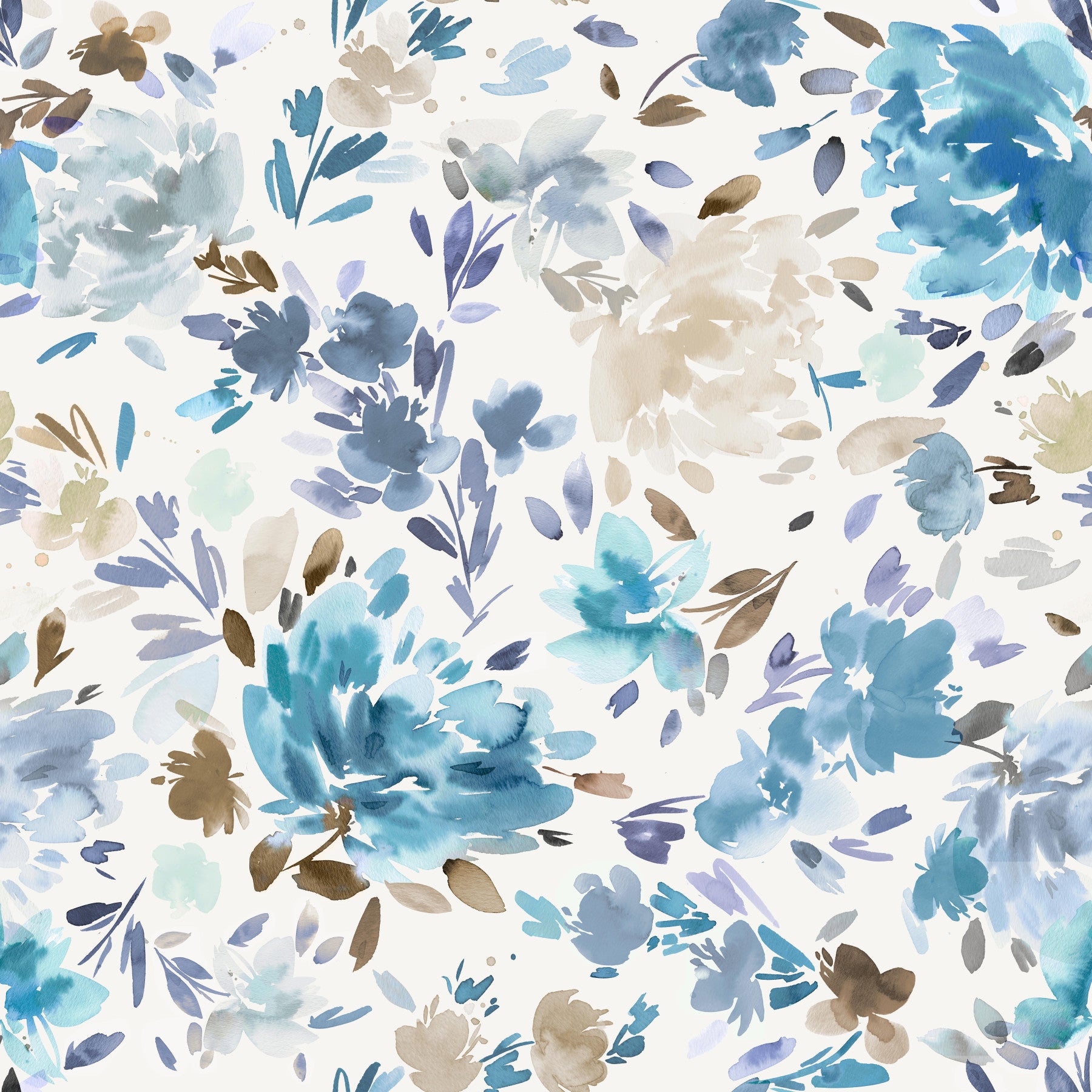 Watercolor Classy Roses Blue Wallpaper⁠