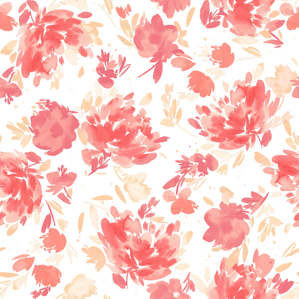 Watercolor Classy Roses Coral Peach Wallpaper⁠ in your room — zoomed