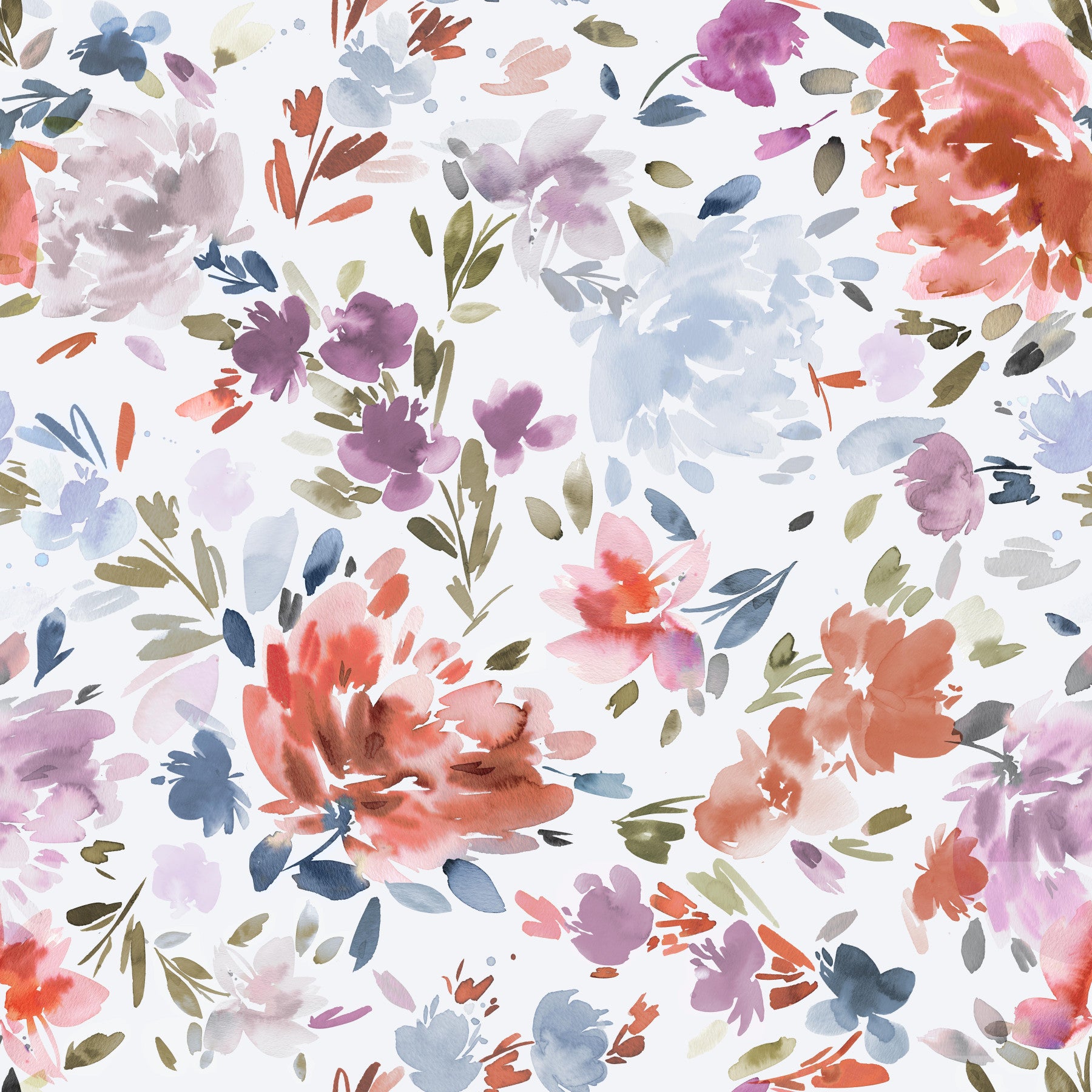 Watercolor Classy Roses Red Blue Wallpaper⁠
