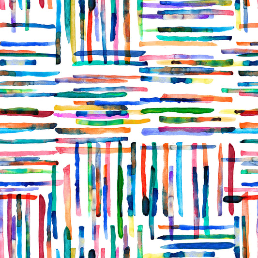 Watercolor Stripes Tile Blue Wallpaper⁠