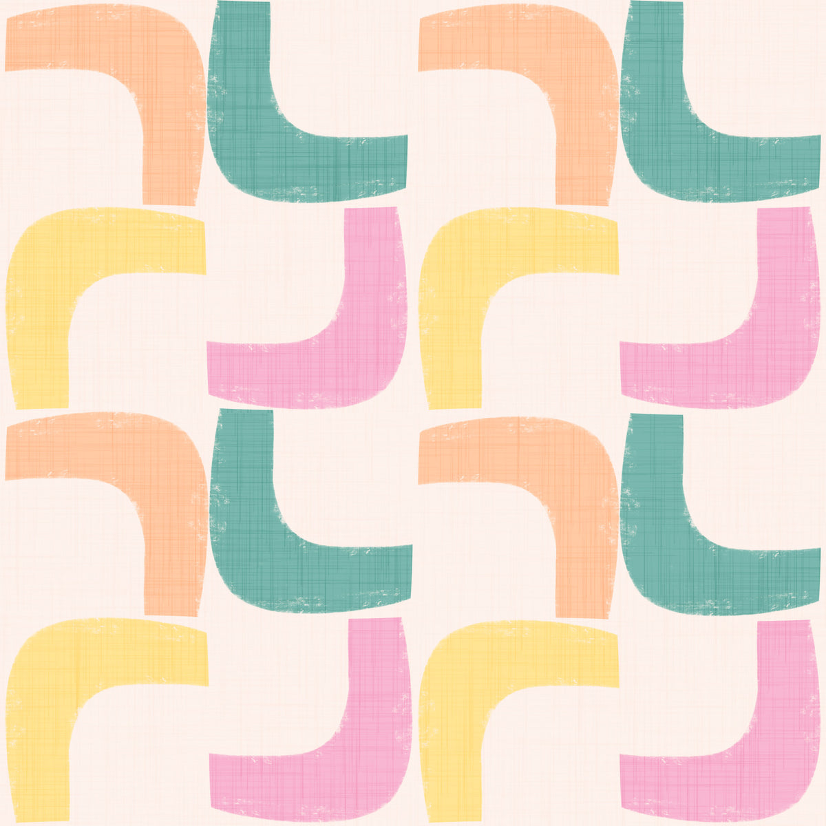 Pastel Retro Boomerang - Mid Century Modern Wallpaper⁠ in your room — zoomed