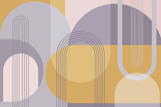 Mid-Century Modern Abstract Wall Mural