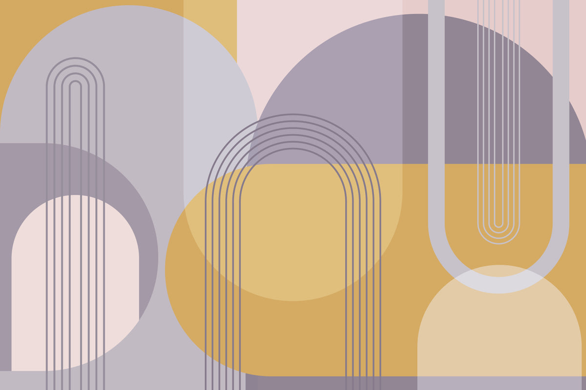 Mid-Century Modern Abstract Wall Mural in your room — zoomed