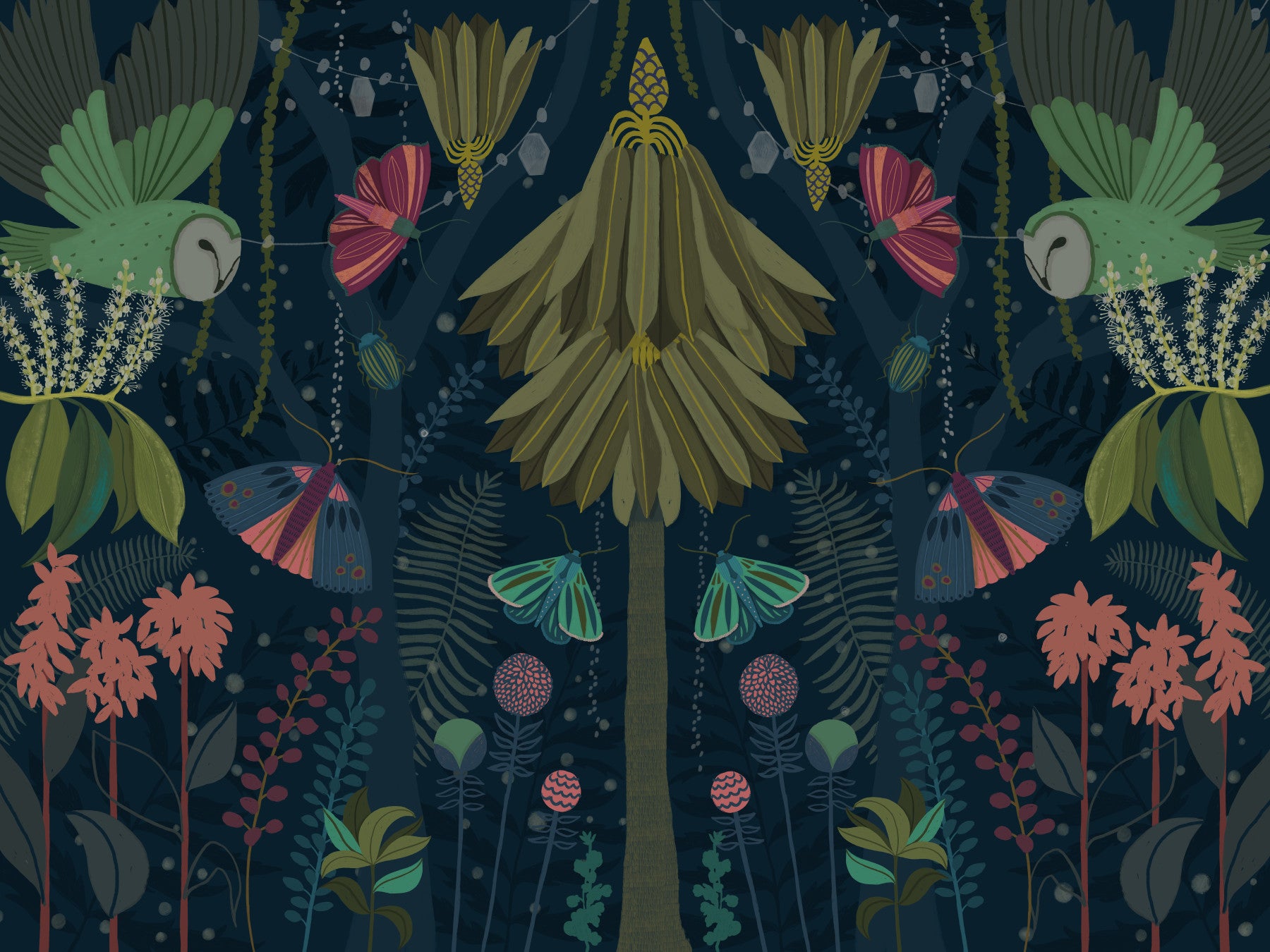 Enchanted Night Garden Wall Mural