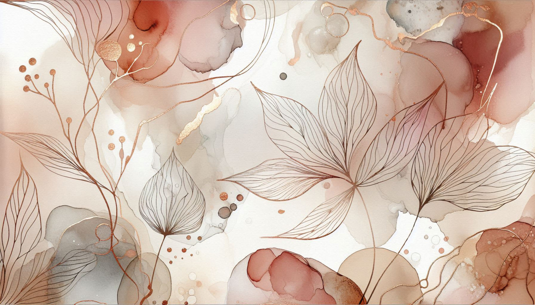 Blushing Botanical Dream Wall Mural