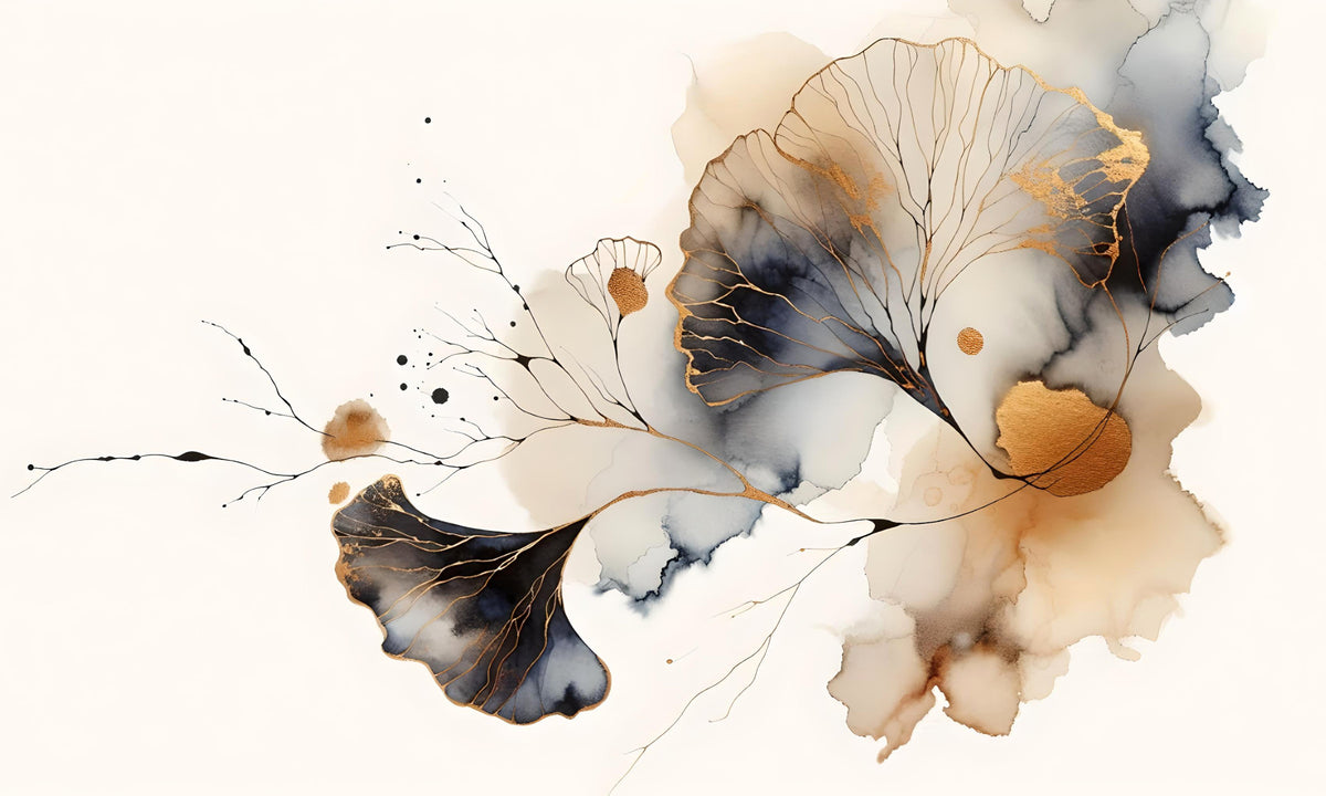 Golden Ginkgo Luxe Wall Mural