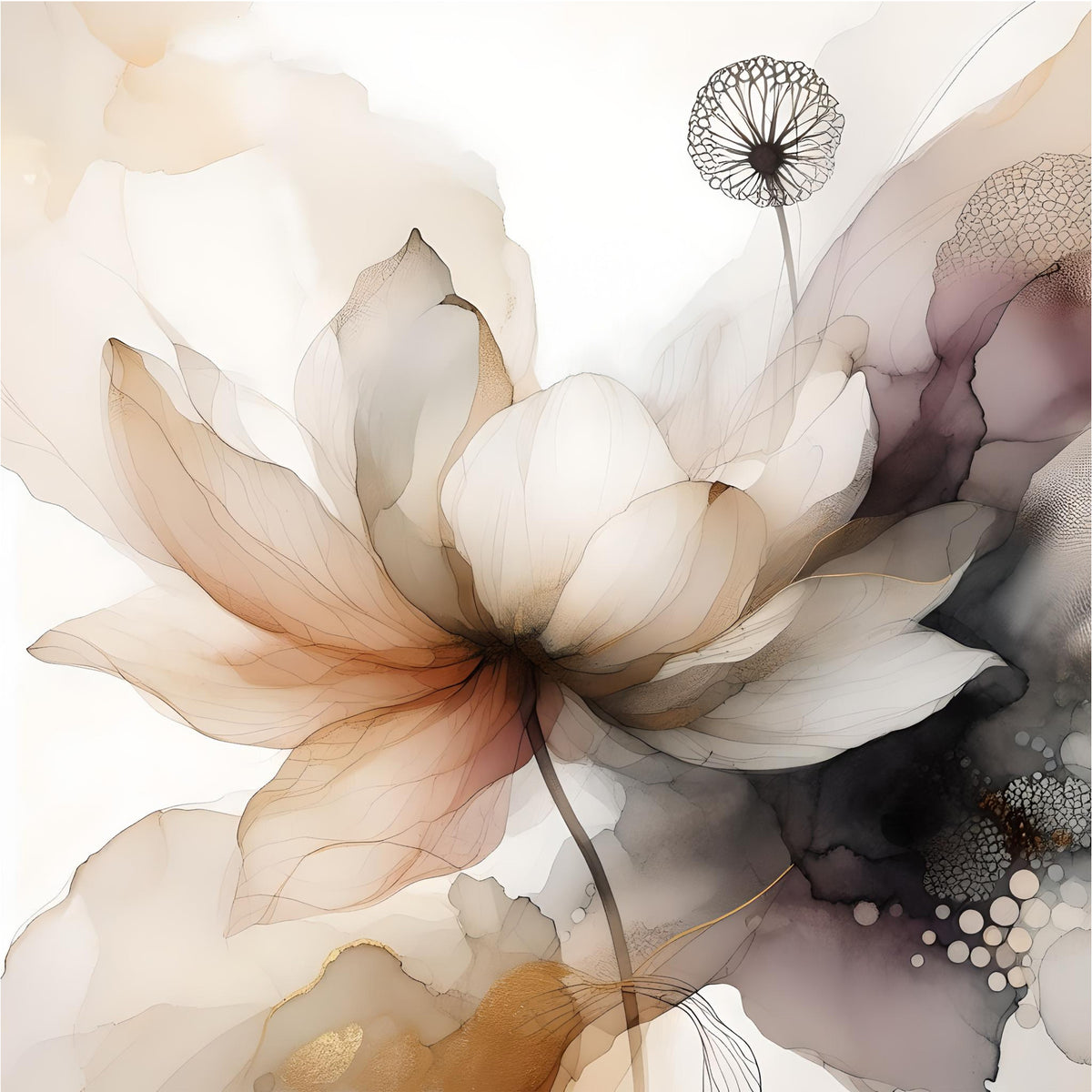 Lotus Botanica Dream Wall Mural in your room — zoomed