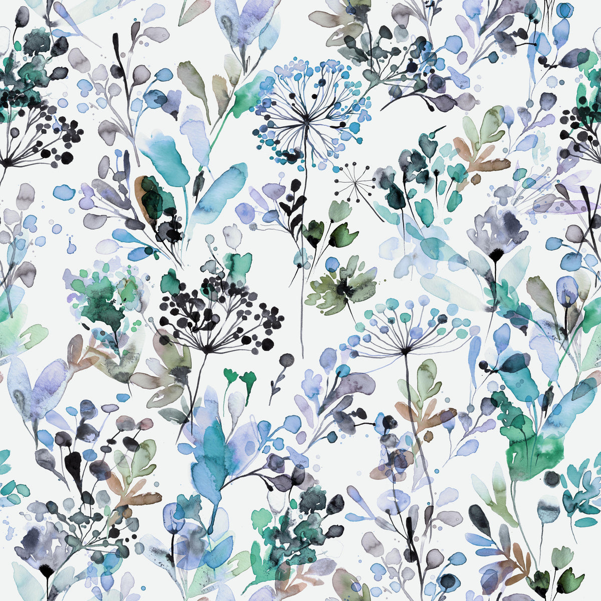 Wild Grasses Blue Wallpaper⁠
