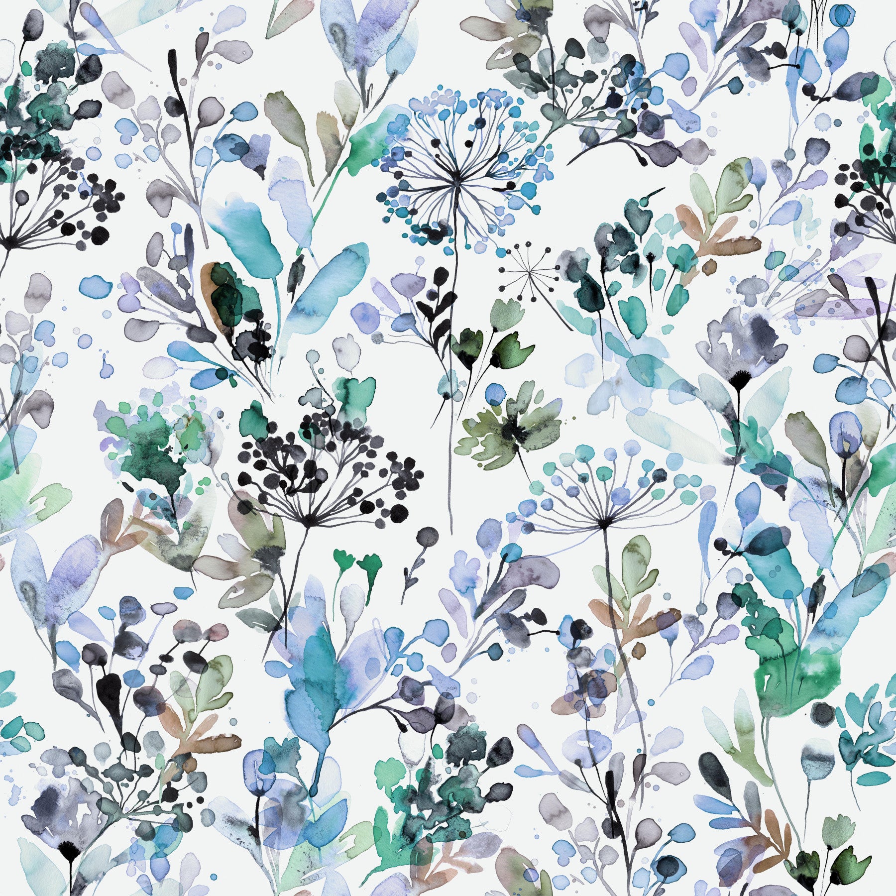 Wild Grasses Blue Wallpaper⁠ in your room — zoomed