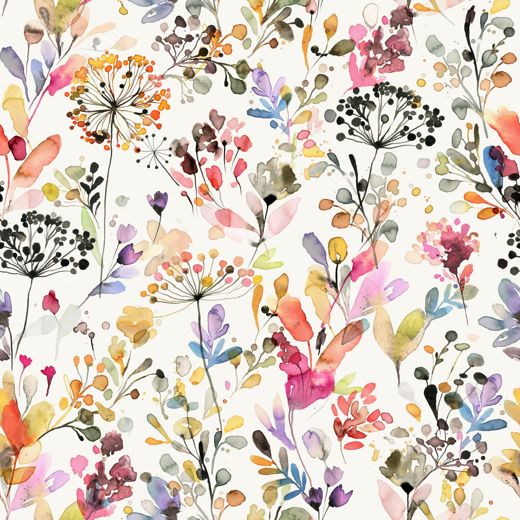 Wild Grasses Whimsical Wallpaper⁠