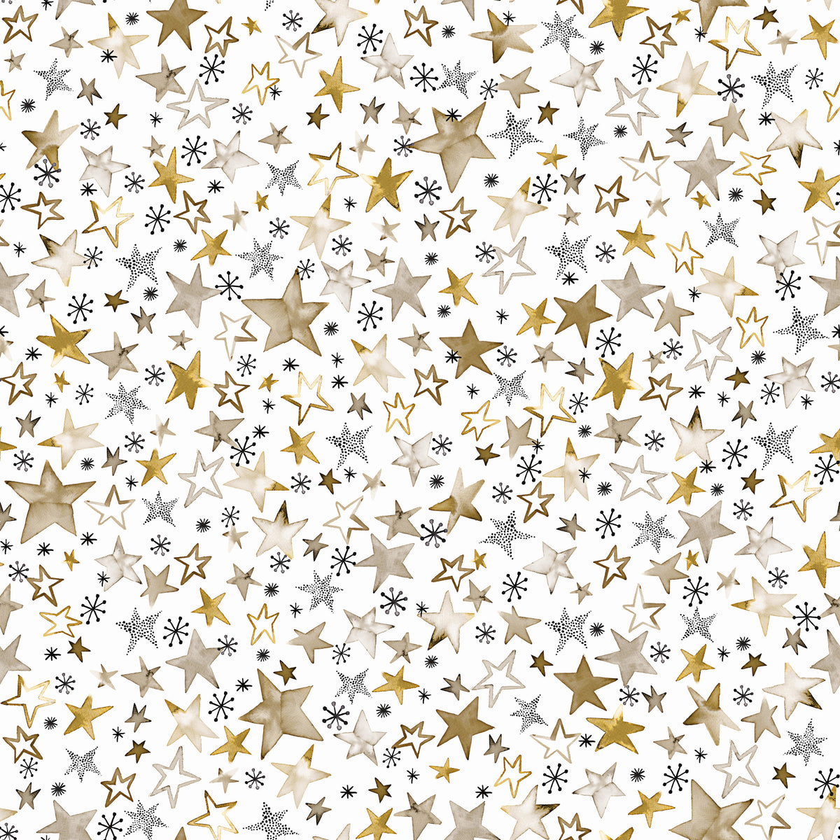 Winter Stars Gold Kids Wallpaper⁠