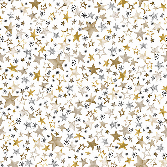 Winter Stars Gold Kids Wallpaper⁠